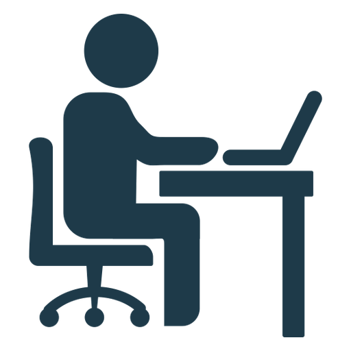 working on office